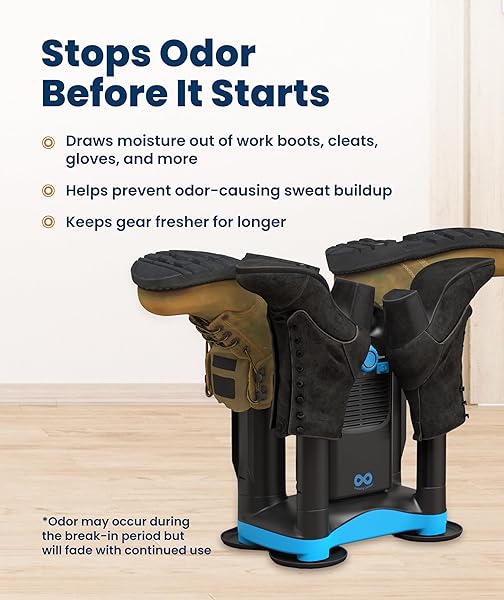 UPGRADED BOOT DRYER FOR WORK BOOTS WITH OZONE DEODORIZER – FAST DRYING COMPACT EASY-TO-USE SHOE WARMER ADJUSTABLE TUBE DESIGN – FAST DRYING SHOES DRYERS FOR SNEAKERS & GLOVES, SKI GEARS (2 PAIR)