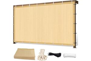 Sunocity 8'X 20' 90% Sun Shade Cloth Outdoor Patio Wheat Pergola Shades Cover Privacy Screen UV Block Porch Screens Canopy for Patio Outside Outdoor