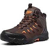 SHULOOK Men's Waterproof Hiking Boots Non-Slip Lightweight Mid Top Ankle Boot Breathable Hiker Trekking Shoes