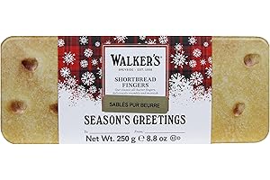 Walker's Shortbread Festive Fingers Tin, Christmas Cookies, Holiday Gift, All-Butter Cookies, 16 pieces - 250g