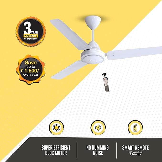 Buy Atomberg Efficio 1200 Mm Bldc Motor With Remote 3 Blade