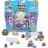 MrBeast Lab Swarms Series 3, Hyper Fusion Series, 14 Pack Collectible Micro Beasts, 14 Collectible Stickers &amp; 4 Fusion Caps to Build Out Your Own MrBeast Lab - Steel Slushee