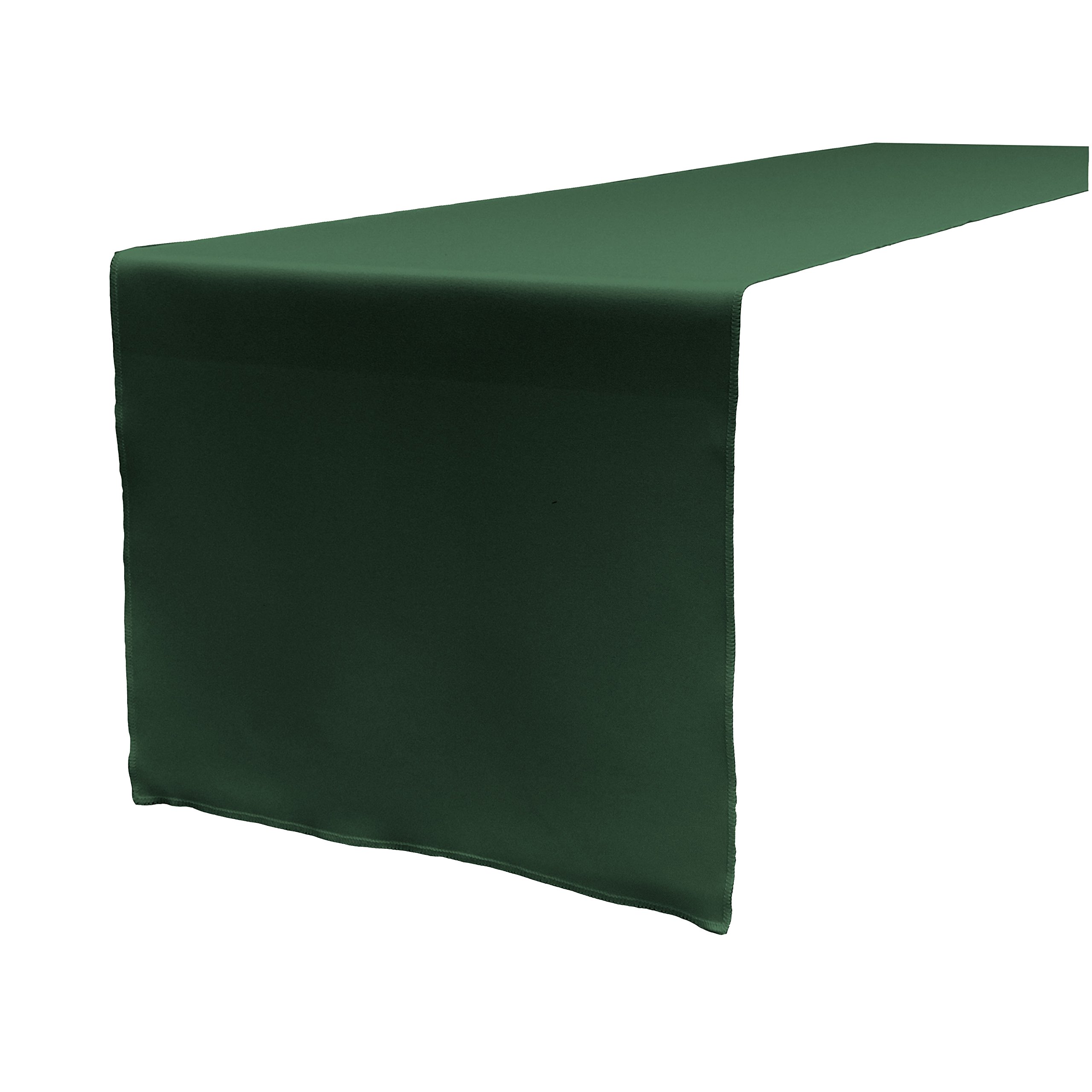 LA Linen Polyester Poplin Table Runner, 14 by 108-Inch, Green Hunter