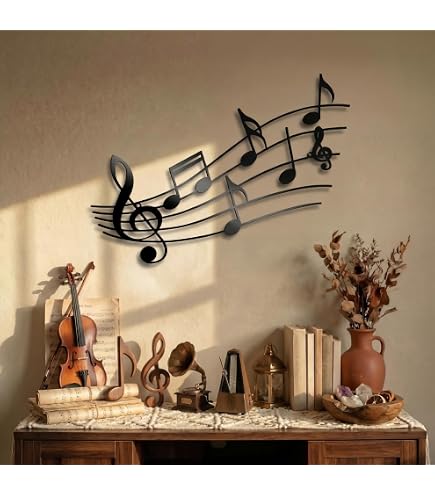 Amazon.com: SZI Musical Notes Metal Wall Art, Metal Music Notes
