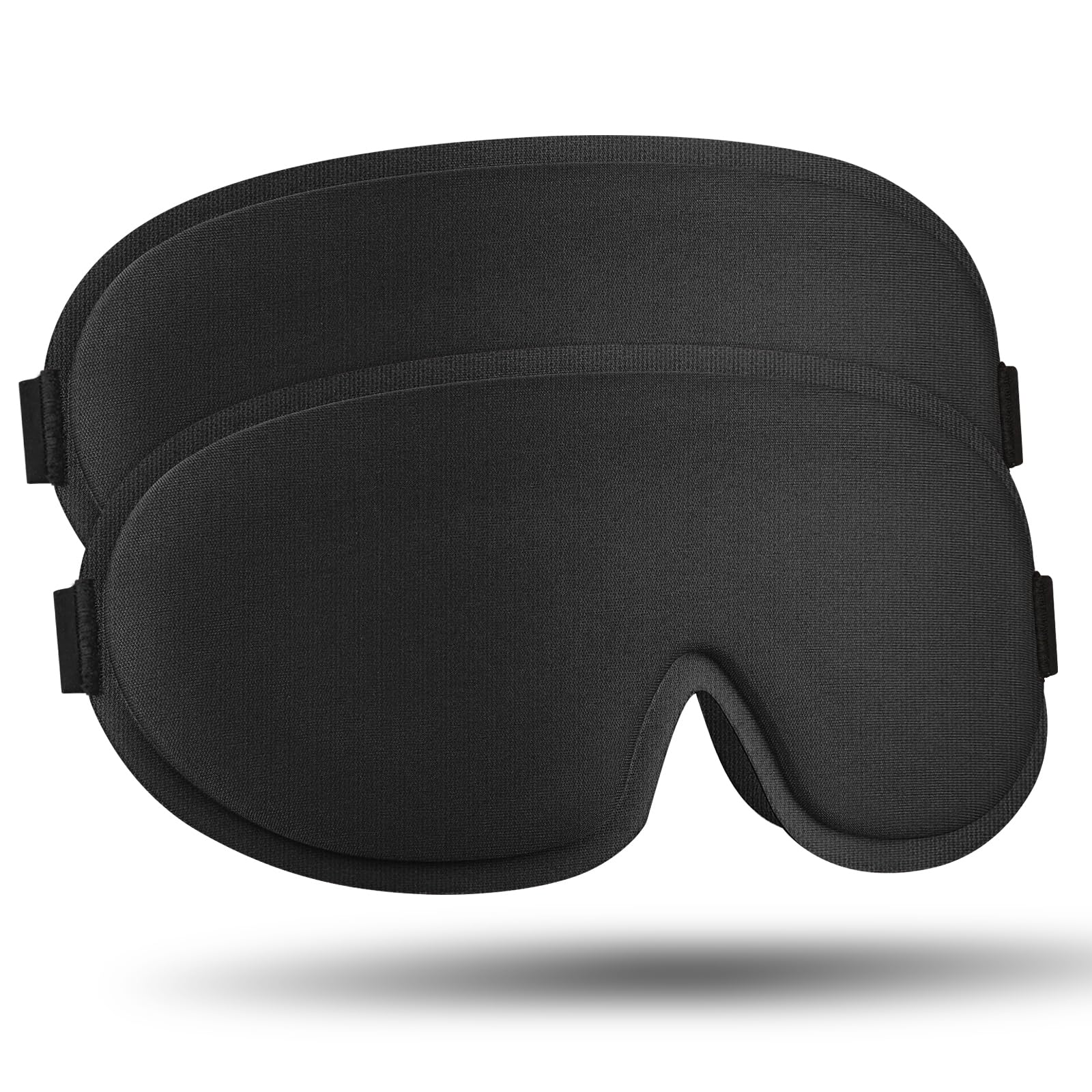 Photo 1 of 2 Pack Sleep Mask for Side Sleeper, Complete Light Blocking 3D Sleeping Eye Mask, Soft Breathable Eye Cover for Women Men, Travel, Nap, Relaxing Zero Pressure Night Blindfold (Black+Black)