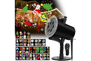 AOSBET Christmas LED Projector Lights,Holiday Lights Projector,Halloween Projector Lights Outdoor with 16 Slides,Waterproof IP65 Landscape Lamp Projector