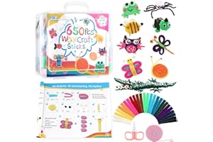 Zefy 650 Pcs 13 Colors Wax Craft Sticks, 6 Inches Bendable Wax Sticks with Storage Box, Travel Road Trip Activities Summer Ca