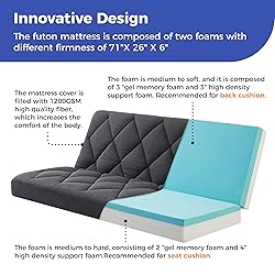 Jamdok 6" Full Size Pillow Top Futon Mattress
