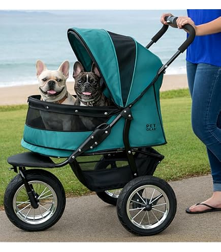 Amazon.com : Pet Gear NO-Zip Double Pet Stroller, Zipperless Entry