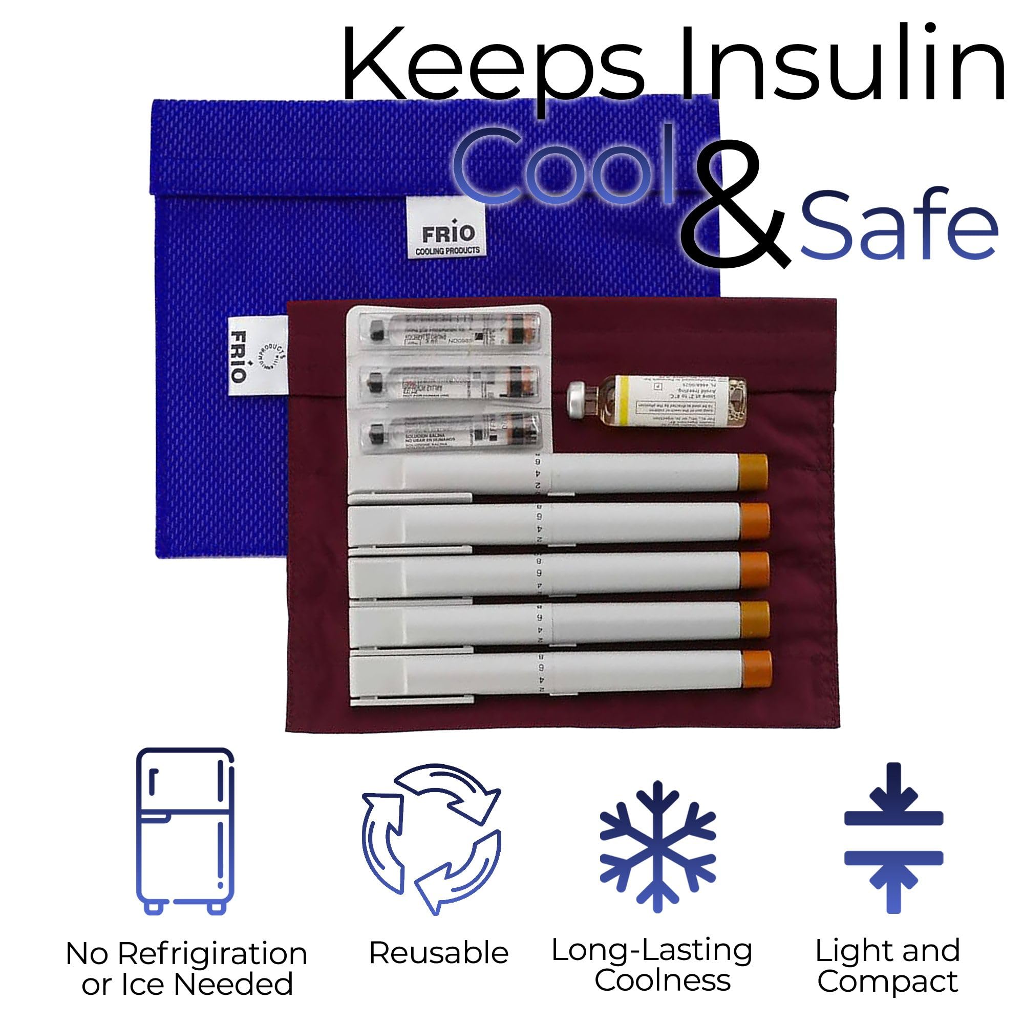 FRIO Extra Large Insulin Cooling Wallet - Keep Medication Cool for 45+ Hours Insulin Bag - Perfect for Travel and Everyday Use
