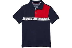 Tommy Hilfiger Boys' Short Sleeve Fashion Polo Shirt, Button Closure, Soft & Comfortable