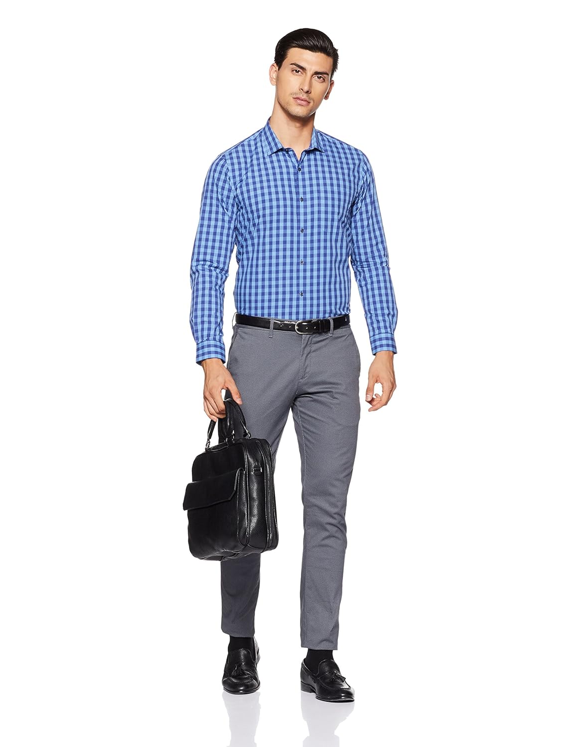 peter england men's solid regular fit formal shirt