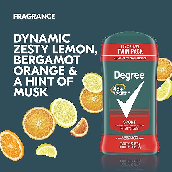 DEGREE MEN ORIGINAL PROTECTION ANTIPERSPIRANT DEODORANT 48-HOUR SWEAT & ODOR PROTECTION SPORT ANTIPERSPIRANT FOR MEN 2.7 OZ TWIN PACK