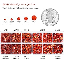6736pcs Hotfix Rhinestones Flatback,Orange