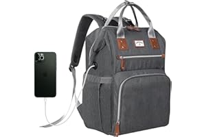 SUPROMOMI Diaper Bag Backpack:Baby Bag Large Tote Diaper bag for Boys and Girls, Men's Diaper Backpack, Women's Shoulder Mommy Bag, 2 Kids Nappy bag for mom and dad Gray