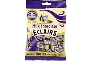 WALKERS' NONSUCH Walkers Nonsuch Milk Chocolate Eclairs 5.29 oz (150g) - Traditional British Chewy Butter Toffee Candy, Classic English Creamy Toffee Sweets, Imported UK Chocolates Gourmet Gift