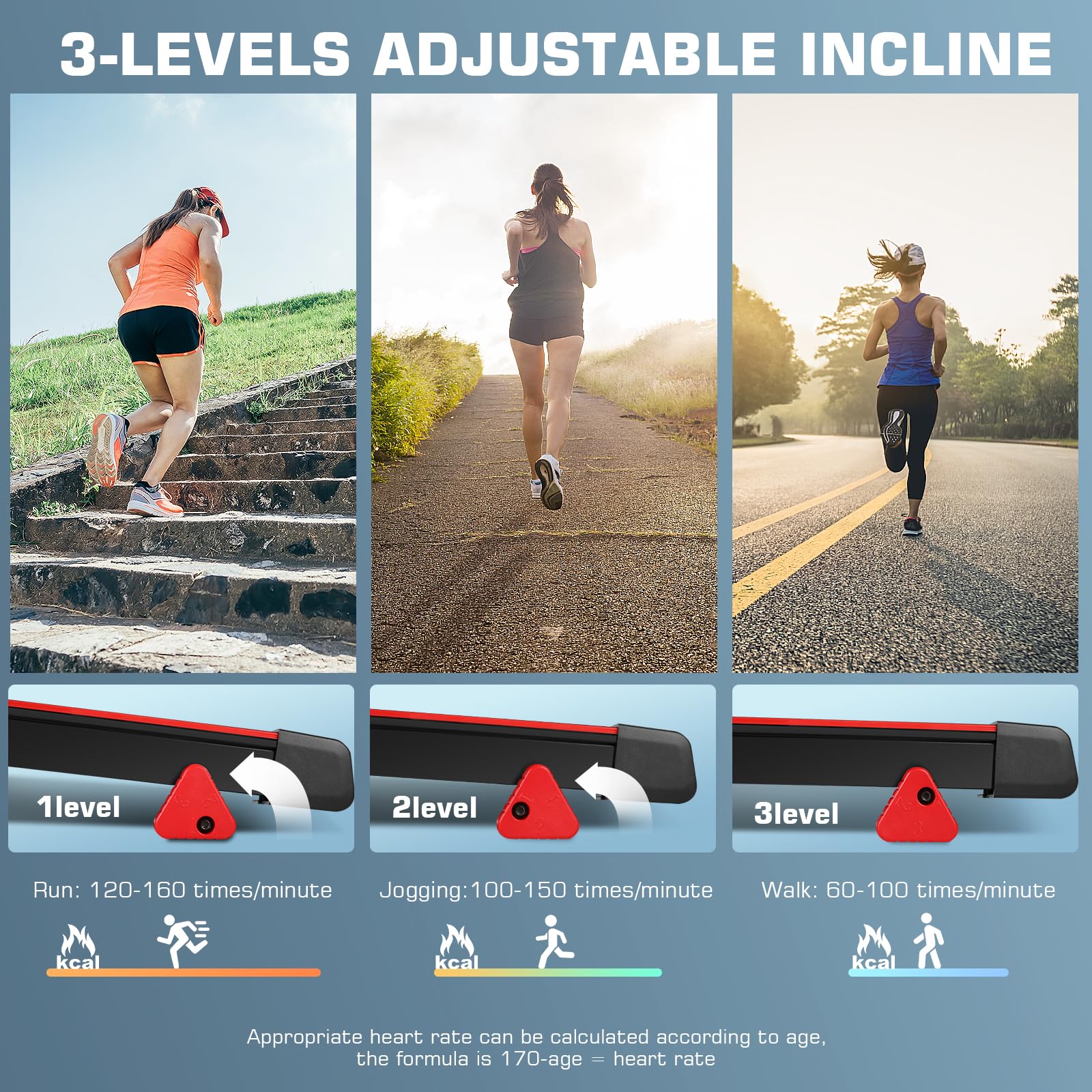 ANCHEER 2025 Premium Treadmill - 3.5HP Treadmills 350+ LBS Weight Capacity- 3-Level Incline, Foldable Design, Adjustable Height with Desk & Pulse Sensor - Perfect for Home Office & Family Workouts