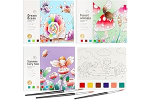 FQKIOMY Paint with Water Books for Kids Ages 2-4,3-5,Water Coloring Book Mess Free Coloring for Toddlers 2-4,Creative Arts and Crafts & Airplane Travel Essentials Easter Gift for Boys Girls(3 PCS)