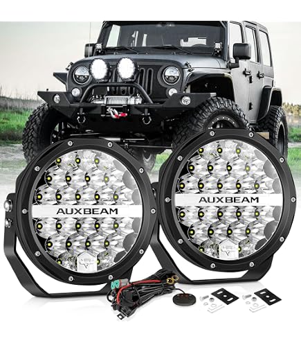 Amazon.com: Auxbeam 7 Inch Round Offroad Lights with Black Covers