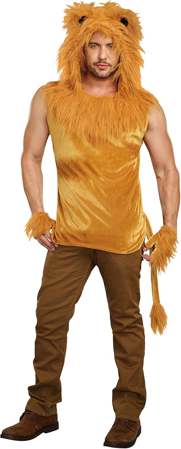Amazon Com Dreamgirl Men S King Of The Jungle Lion Costume Shirt Clothing