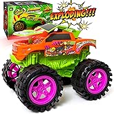 Exploding Monster Truck Toy with Explosive Crash Sounds and Lights, Smash It Up Again and Again, 8.7” Monster Truck Toys for Boys Kids Ages 3, 4-7 & Above | Toddler Toys for 3 Year Old Boys Gift