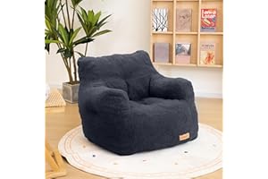 Cvortll Bean Bag Chair with Filler, Bean Bag Sofa with Tufted Soft Stuffed Filling, Fluffy and Lazy Sofa, Comfy Cozy BeanBag Chairs with Memory Foam for Dorm, Apartment, Living Room (Blue)