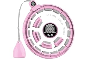 Cozylady Smart Weighted Hula Ring Hoops for Adults Weight Loss, Quiet Infinity Hoop with Ball, Fitness Hoop Plus Size 140CM, Silent Hoola Hoop with 20 Adjustable Links,Exercise Belt & Measuring Ruler
