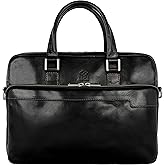 Time Resistance Leather Briefcase - Italian Handmade Leather Laptop Bag - Briefcase for Men and Women - Computer Bag