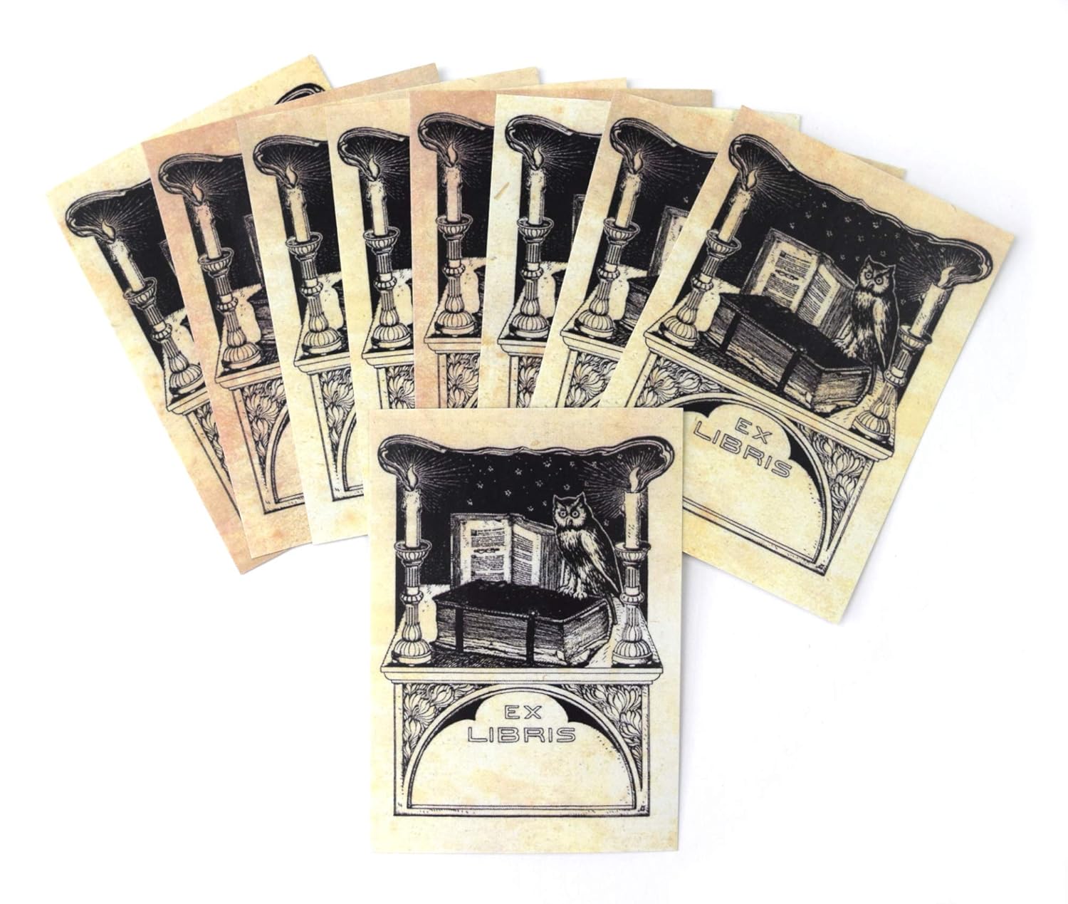 Amazon Com Ex Libris Art Nouveau Owl Book Plates Set Of 24 Self Adhesive Labels Handmade