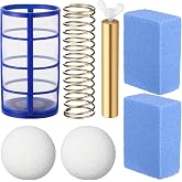 Mysora 8 Pcs Pool Copper Anode Replacement Kit with Pumice Stones Sponge Balls Solar Pool System Replacement Includes Copper Anode Basket Screen Spring and Screw 4.13 x 0.71 Inch M6 Thread