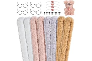 PiinRoon Pipe Cleaners Craft Supplies, 8 Pieces Chenille Stems and 20 Pieces Accessories, 4 Colors Thick Pipe Cleaners Bulk w