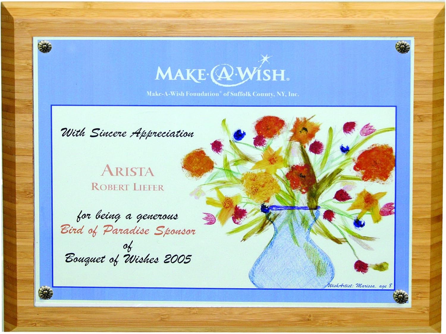 nu-dell Bamboo Award Certificate Plaque, Natural Woodgrain: Home & Kitchen