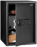 Amazon Basics Steel Home Security Safe Box with Electronic Keypad Lock for Documents, Jewelry, Valuables, 1.8 Cubic Feet, Black, 13.8"W x 13"D x 19.7"H