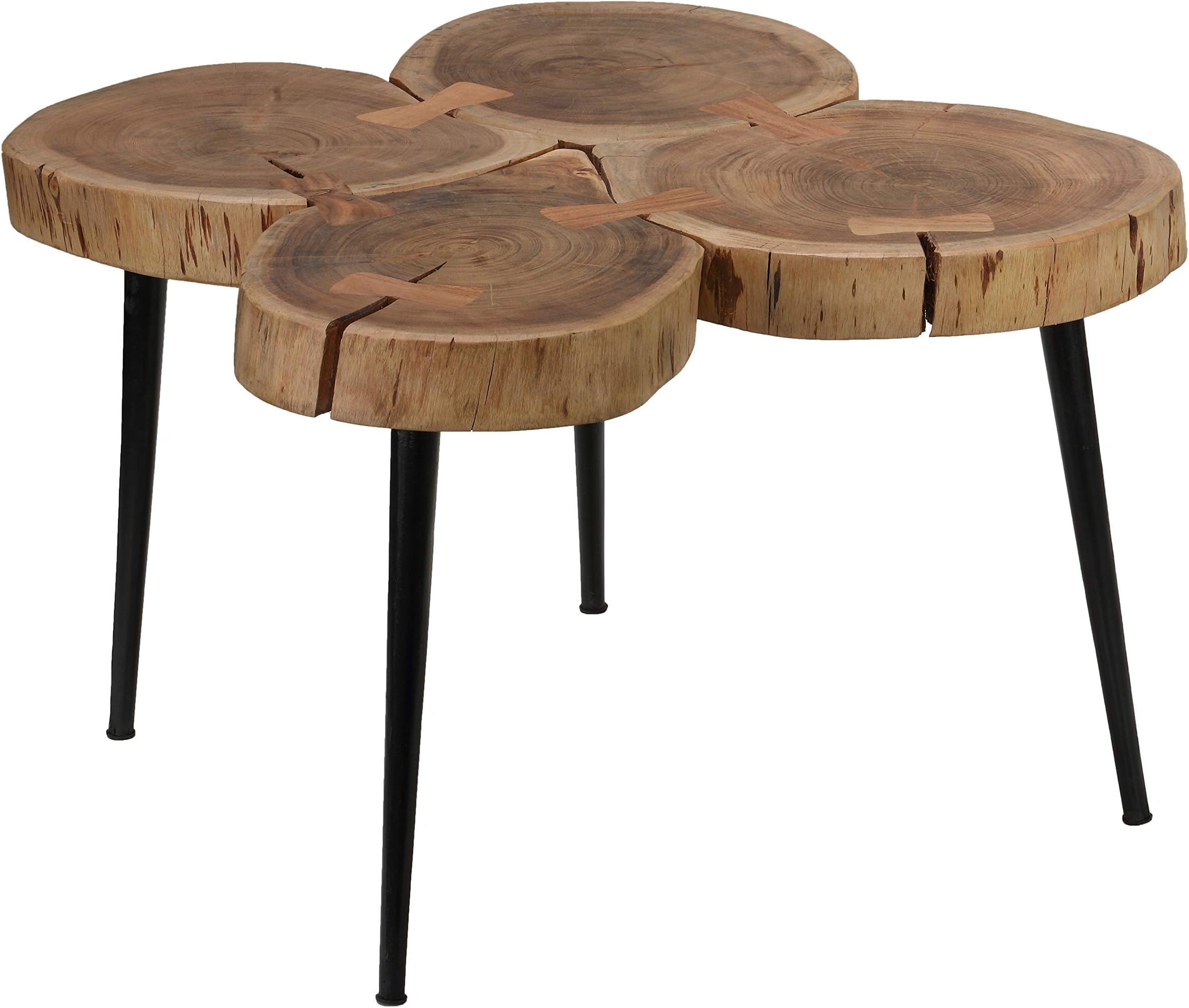 Bare Decor Tucker Metal and Wood End Table, 24", Brown