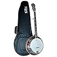 Gosila 5 String Full Size Banjo Solid Back with beginner Kit Remo Head Coated Top European Maple Body Material Sapele Back Material Type Okoume Neck Material Type