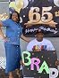 PAKBOOM 65th Birthday Backdrop Banner - Black & Gold, 3.9x5.9 Ft, For Party Decor & Photo Booth