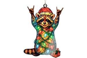 RUSATEN Funny Christmas Ornaments - Raccon gifts - Raccoon christmas ornaments - Animal Lovers ornaments - Racoon ornament - Christmas ornament 2025 - White elephant gifts - Xmas Tree Funny Decoration