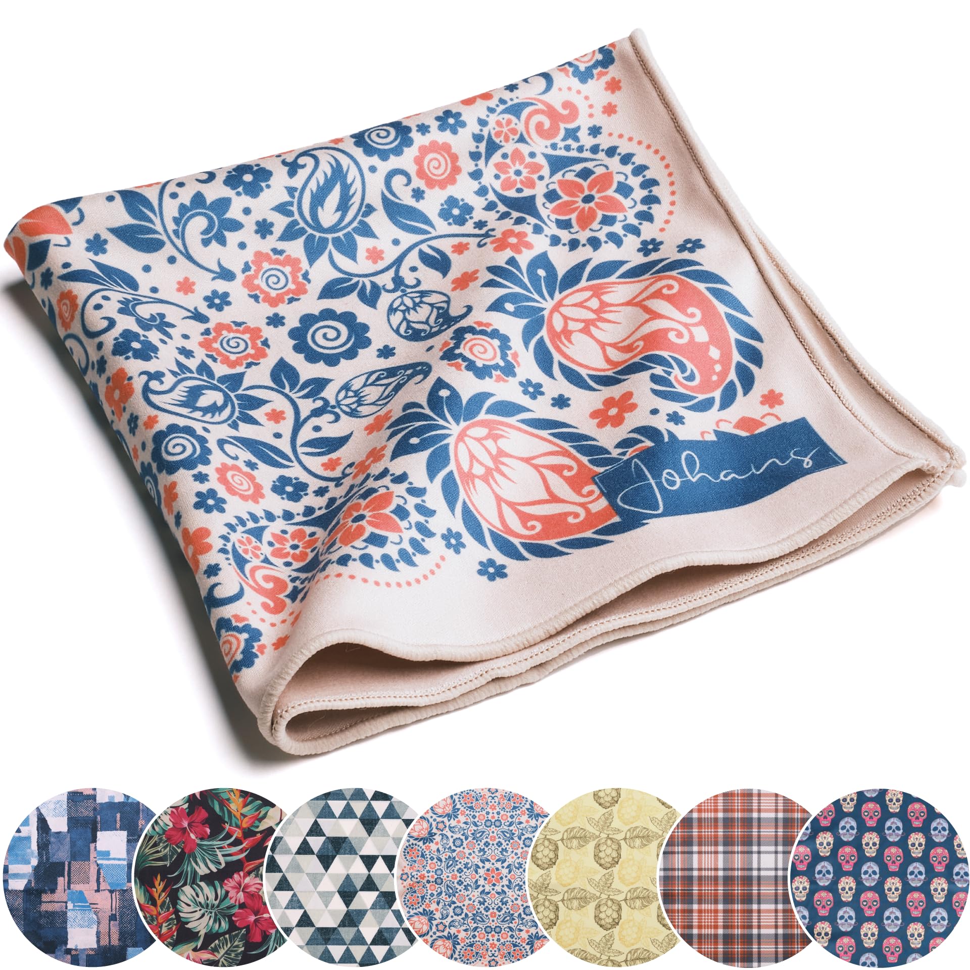 Johans® XXL microfibre cloth for cleaning smartphone, tablet, glasses, display, camera, display cloth, glasses cleaning cloth, optical quality in 30 x 30 cm (bandana)