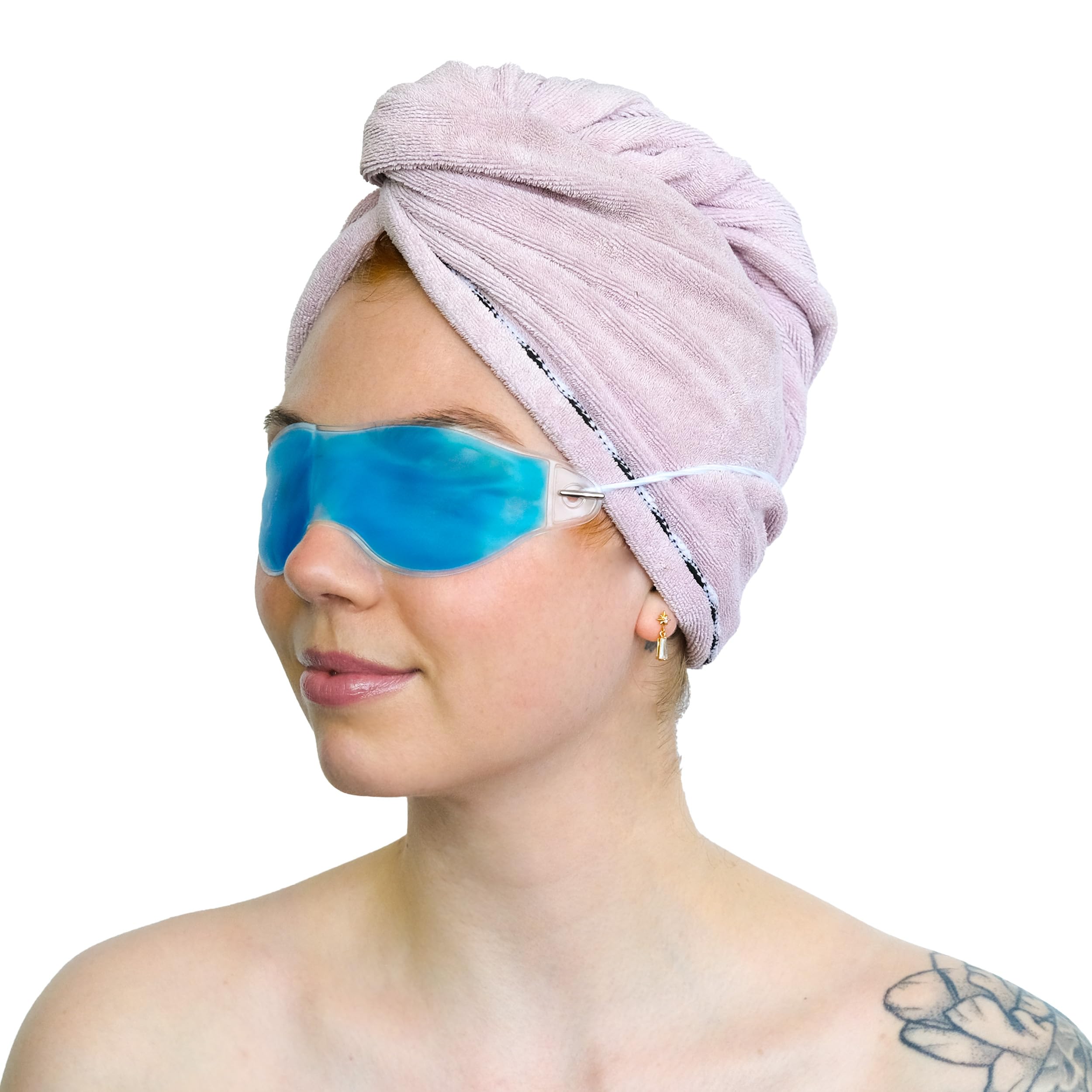 TRIXES Cooling Eye Mask for Puffy Eyes, Reusable Hot Cold Therapy Gel Eye Mask for Migraine Headache Relief, Dark Circles, Dry Eyes, Swollen Eyes, Sinus Pain, Allergies - Aqua Blue