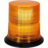 Buyers Products SL660A Tall 6.5 Inch Wide Incandescent Beacon, Flashing Warning Safety Lights, Construction Vehicle Lights, Bar Light for Work Trucks, Beacon Light, Amber