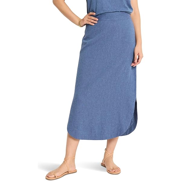 (取寄) ニックゾー レディース ルンバ リネン ディップ スカート NIC+ZOE women Rumba Linen Dip Skirt Blue Mix NIC+ZOE Women's Rumba Linen Dip Skirt, Blue Mix at Amazon Women's