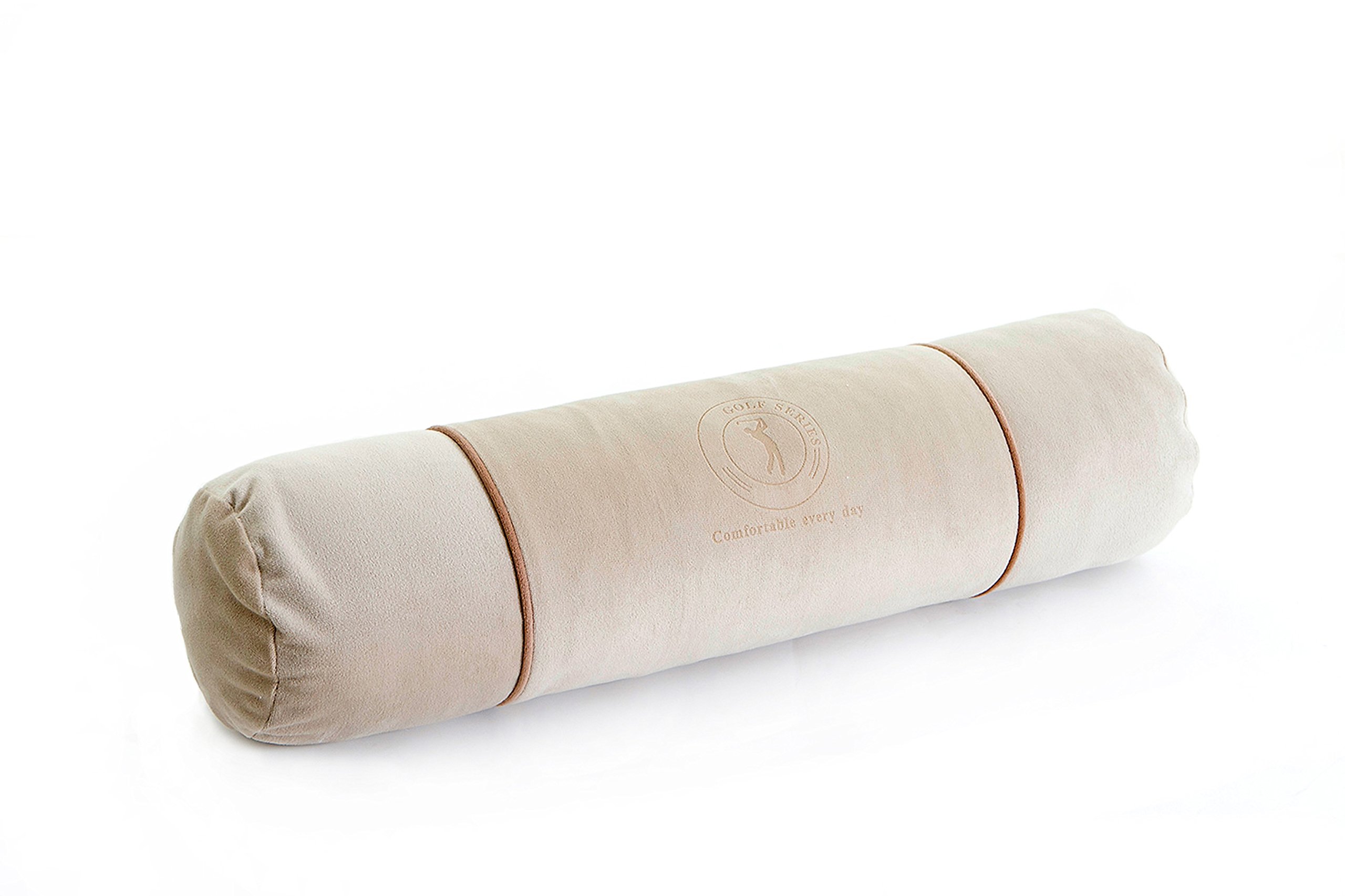 Alibo Cylinder Neck And Head Relax Pain Relief Pillow Cervical Round Roll 21"×5" Long Bolster For Back Sleeper Bed Sleeping Supports Leg Massage Pillow With Washable Pillowcase