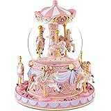 Enchanting Carousel Snow Globe Music Box, Plays You