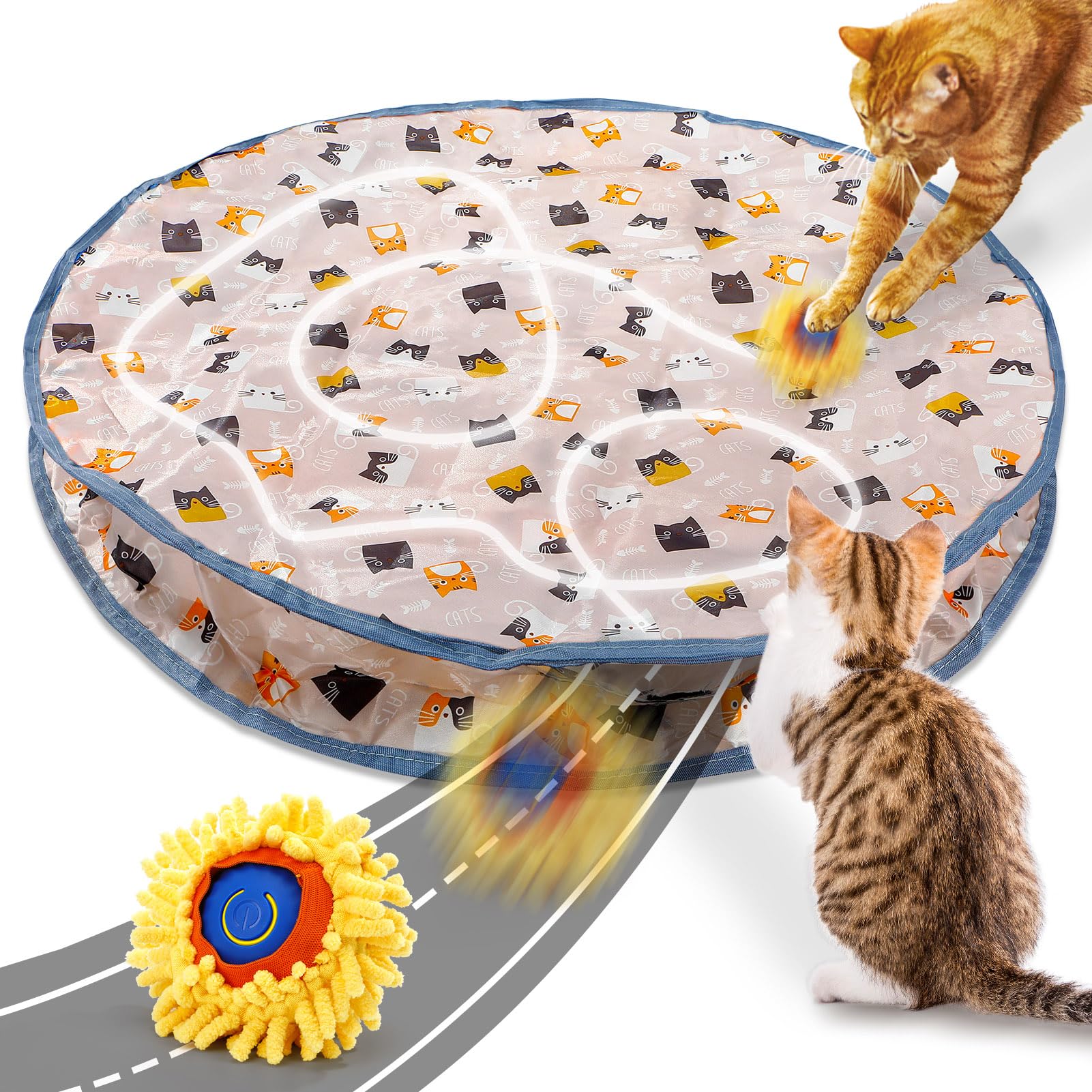 Fuutilake Interactive Automatic Cat Ball Toy,Cat Toys Interactive for Indoor Cats Automatic Cat Toys Hide and Seek Game Cat Toy, Stimulates Hunting Instincts