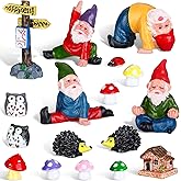 Jetec Gnomes Fairy Resin Statues Miniature Garden Accessories Mini Dwarf Figurine Fairy Miniature Ornament DIY Kit Micro Landscape Ornaments for Outdoor Indoor Patio Yard Lawn Garden ﻿(Yoga Gnomes)