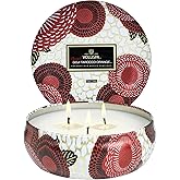 Voluspa Spiced Goji Tarocco Orange, 3 Wick Tin Candle, 12 Ounces, 40 Hour Burn Time, Coconut Wax for Clean Burning, Handcrafted in The USA