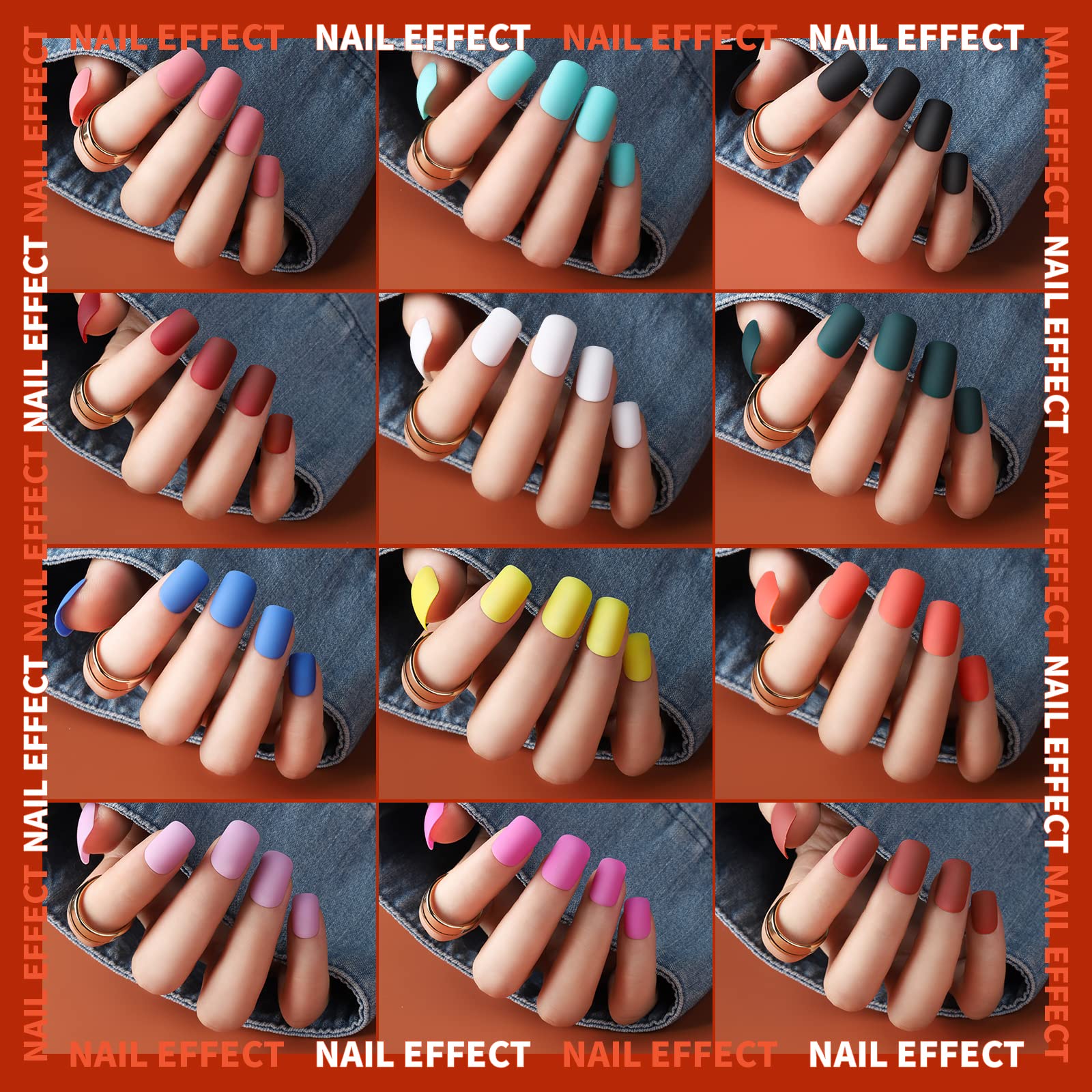 Teenitor Short Square Press On Nails Set, 12 Colors Short Fake Nails With Nail Glue, Short Glue On Nails Short Nails Matte Press On Nails, 12 Sizes Short Press On Nails For Wide Nail Beds - Image 7