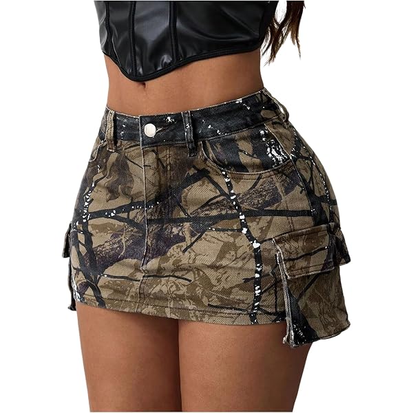 Amazon.com: Vakkest Womens Camo Cargo Skirt Y2K Streetwear BF