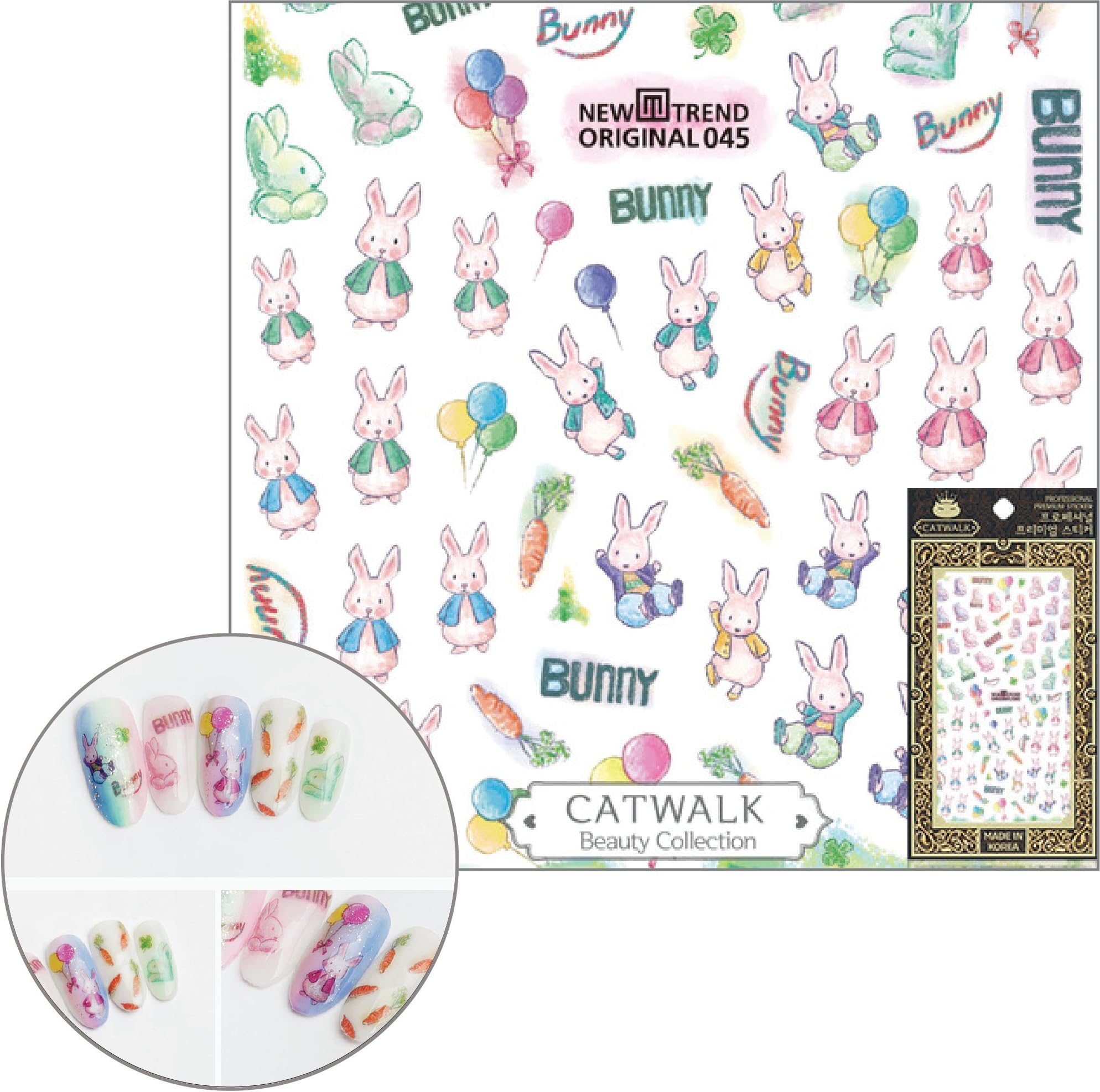 Catwalk Premium Peel-N-Stick Nail Stickers (Bunny Rabbit)