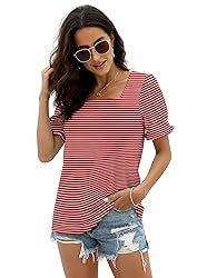 WIHOLL Womens Fashion 2024 Summer Short Sleeve T